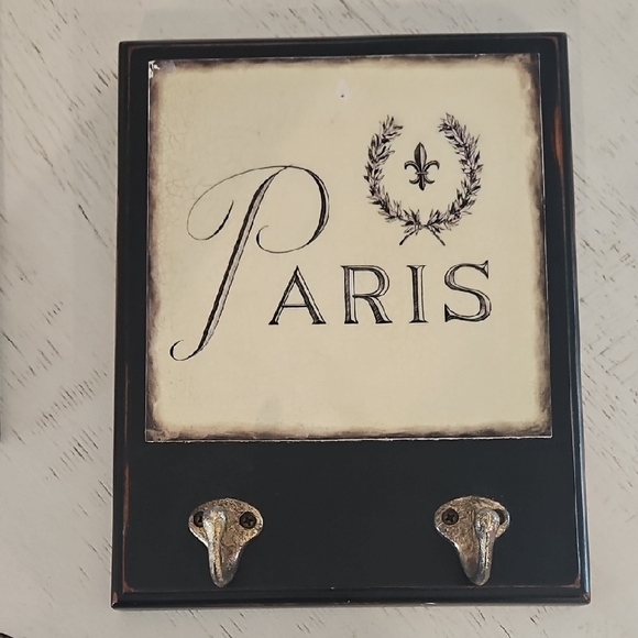 Other - Paris Wall Hook Plaque - Black and Cream